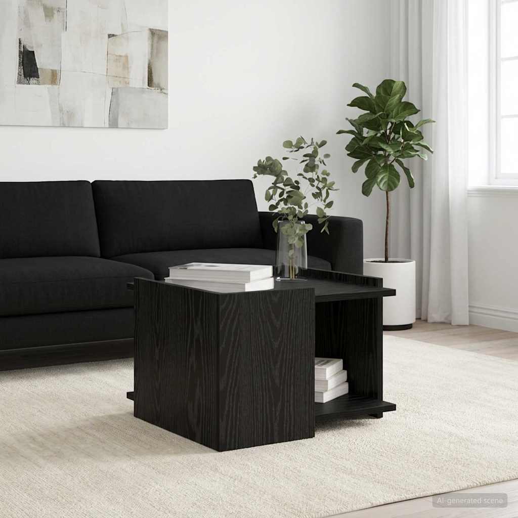 Tavolino da salotto Rovere Nero 50,5 x 50 x 33 cm | homemem39