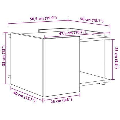 Tavolino da salotto Grigio Cemento 50,5 x 50 x 33 cm