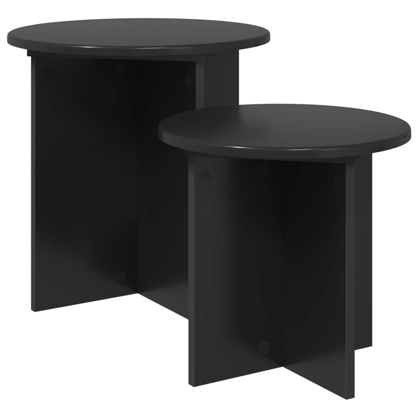 Set tavolini 2 pcs Rovere Nero Legno ingegnerizzato | homemem39