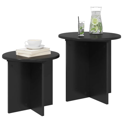 Set tavolini 2 pcs Rovere Nero Legno ingegnerizzato | homemem39