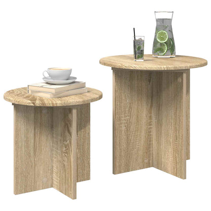 Set tavolini 2 pcs Rovere Sonoma Legno ingegnerizzato | homemem39