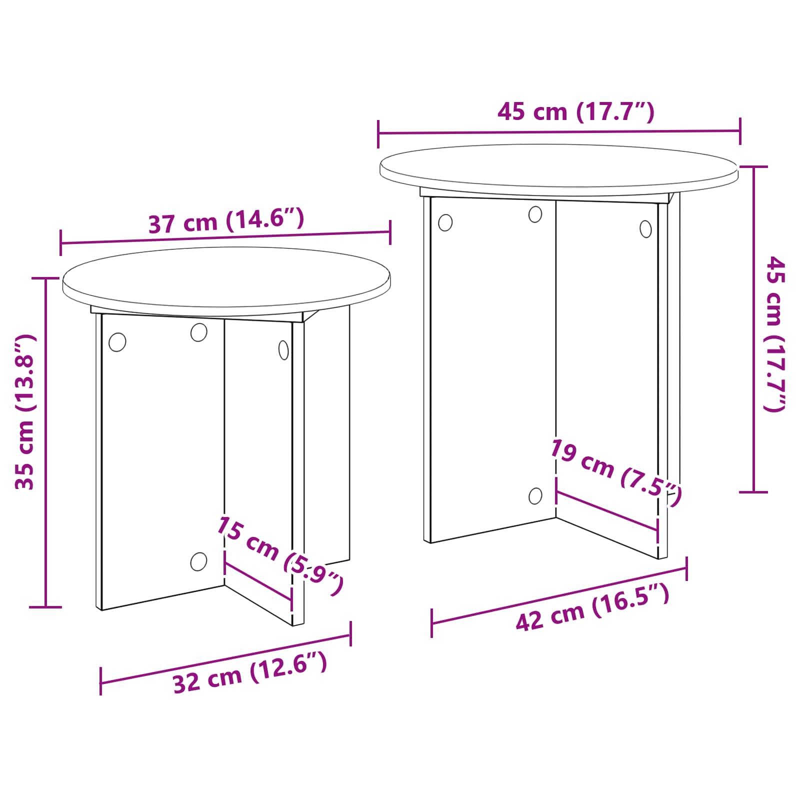 Set tavolini 2 pcs Rovere Sonoma Legno ingegnerizzato | homemem39
