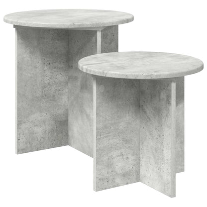 Set tavolini 2 pcs Grigio Cemento Legno ingegnerizzato | homemem39