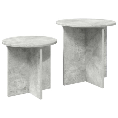 Set tavolini 2 pcs Grigio Cemento Legno ingegnerizzato | homemem39