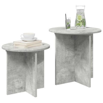 Set tavolini 2 pcs Grigio Cemento Legno ingegnerizzato | homemem39