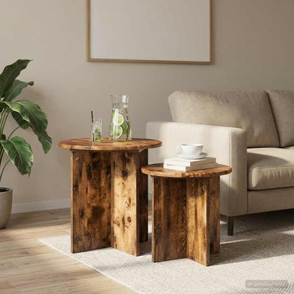 Set tavolini 2 pcs Quercia Affumicata Legno ingegnerizzato | homemem39