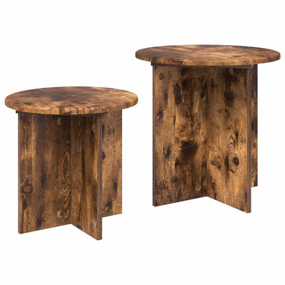 Set tavolini 2 pcs Quercia Affumicata Legno ingegnerizzato | homemem39