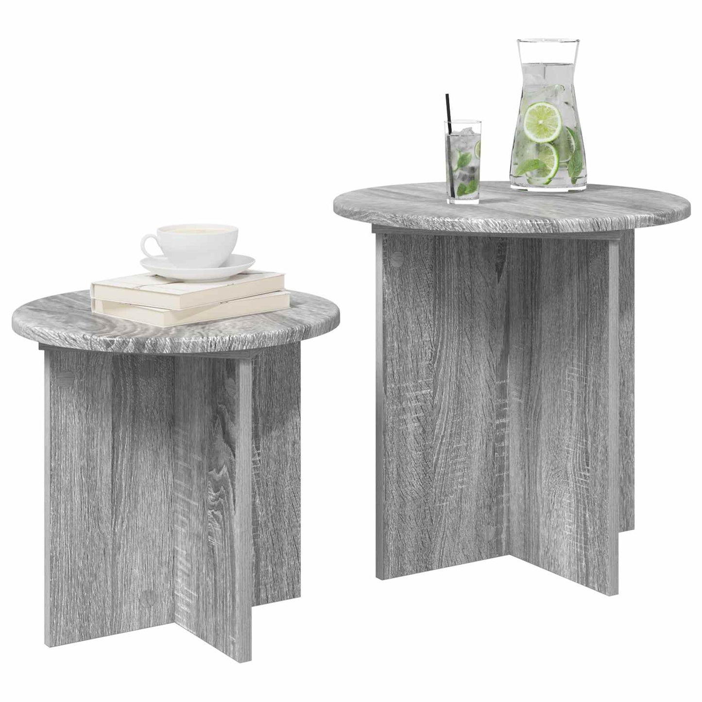 Set tavolini 2 pcs Grigio Sonoma Legno ingegnerizzato | homemem39