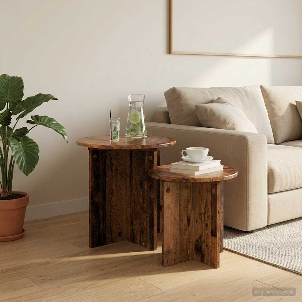 Set tavolini 2 pcs Legno antico Legno ingegnerizzato | homemem39