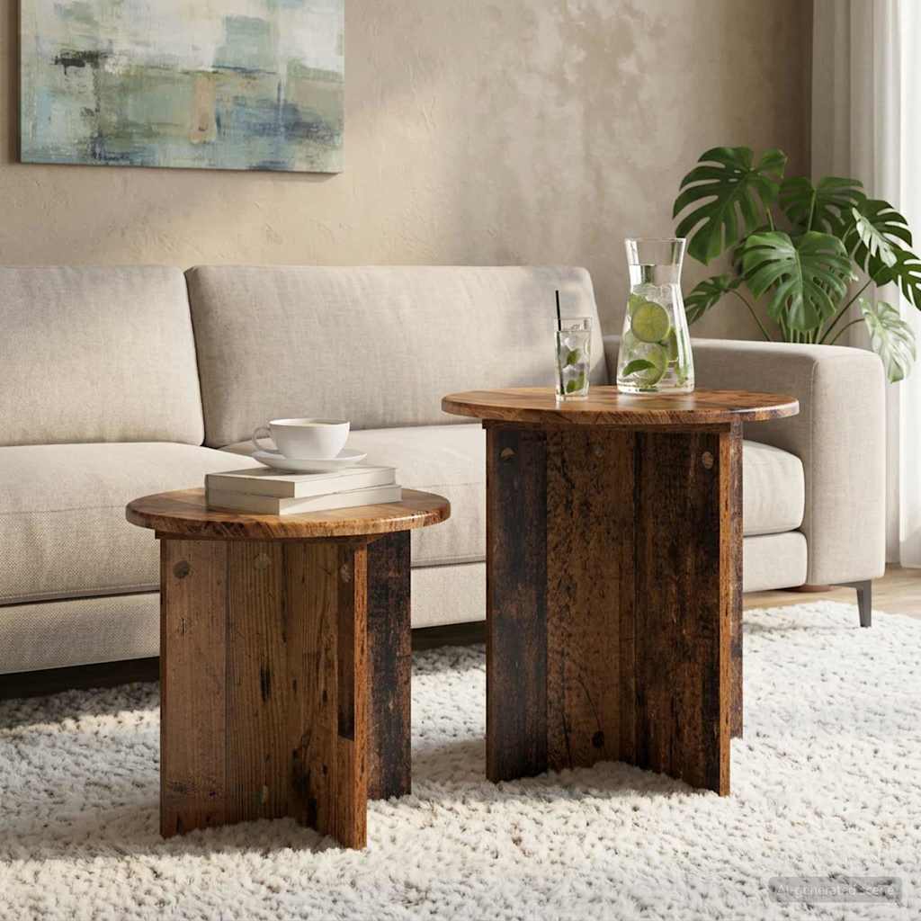 Set tavolini 2 pcs Legno antico Legno ingegnerizzato | homemem39