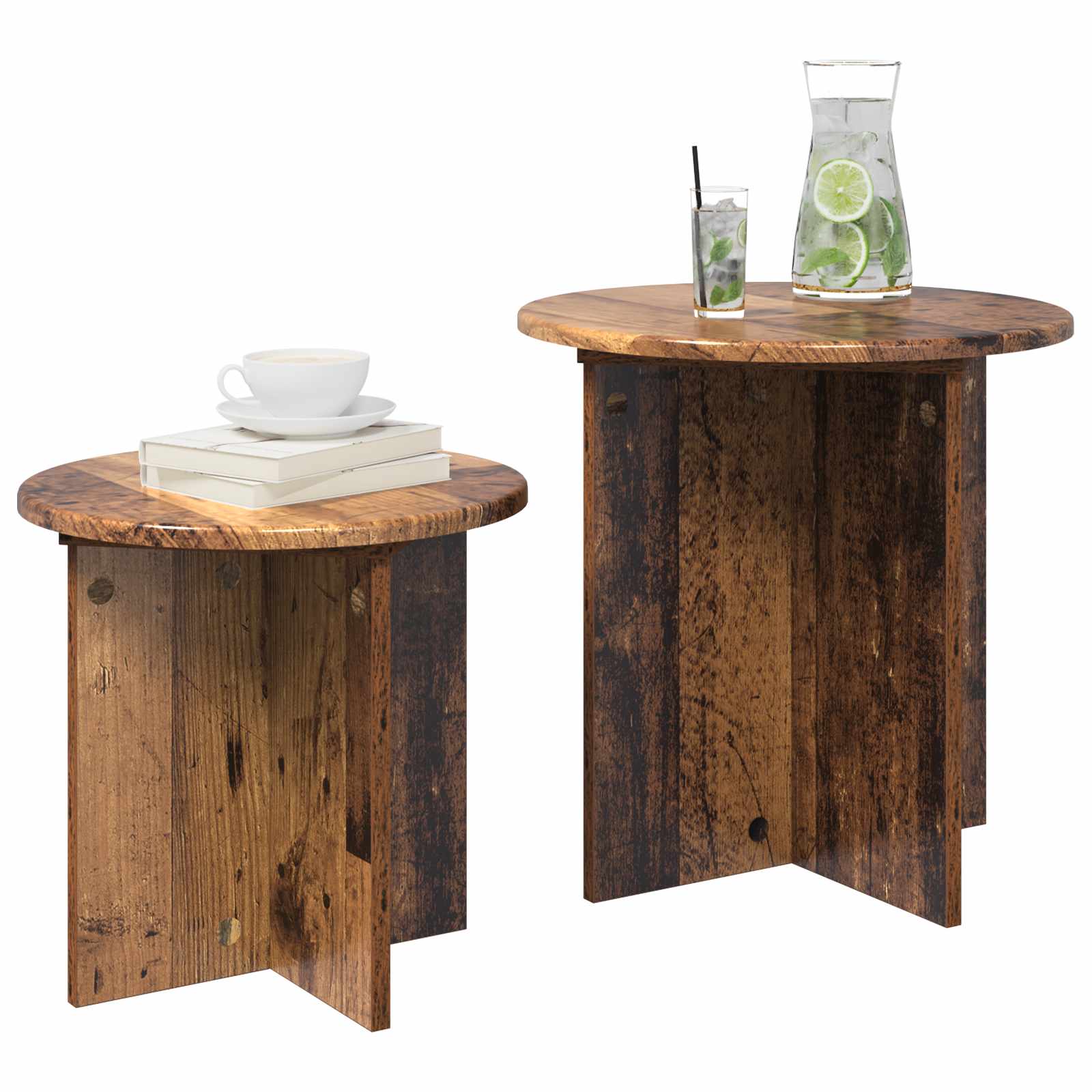 Set tavolini 2 pcs Legno antico Legno ingegnerizzato | homemem39