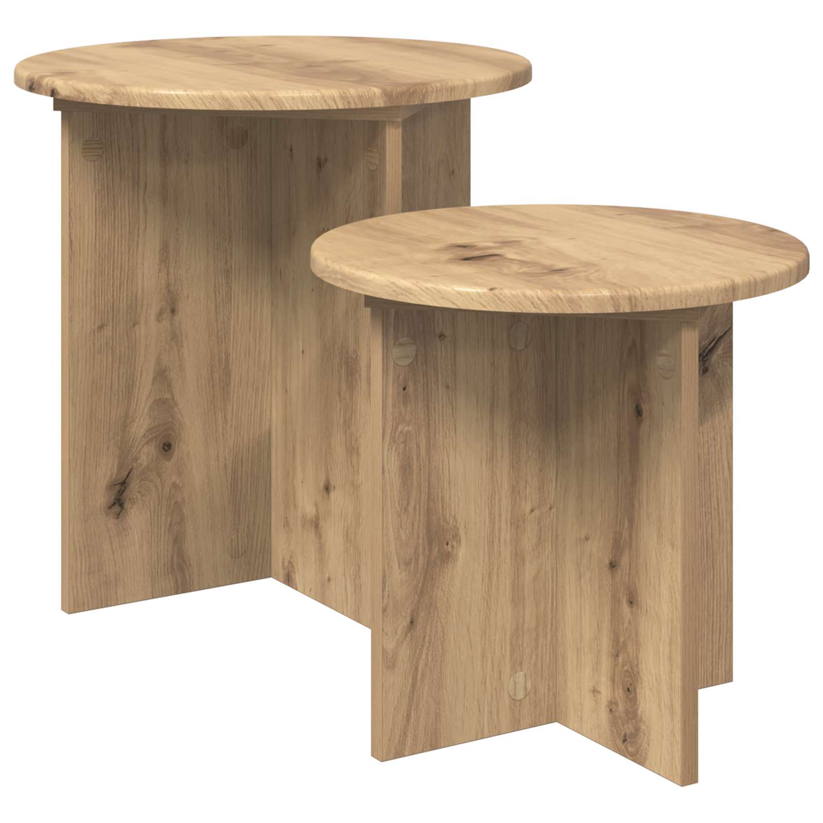 Set tavolini 2 pz Rovere Artigianale Ø 45 x 45 cm | homemem39