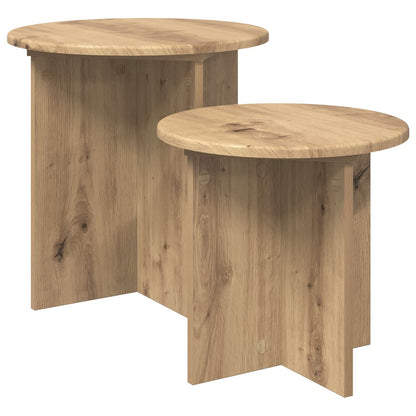 Set tavolini 2 pz Rovere Artigianale Ø 45 x 45 cm | homemem39