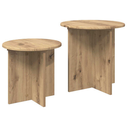 Set tavolini 2 pz Rovere Artigianale Ø 45 x 45 cm | homemem39