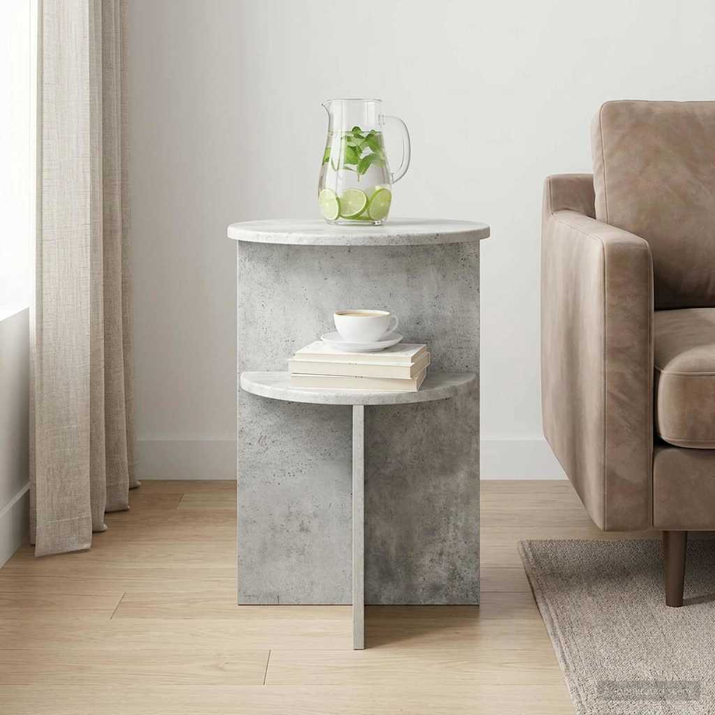 Tavolo laterale con archiviazione Grigio Cemento Ø 39,5 x 55 cm | homemem39