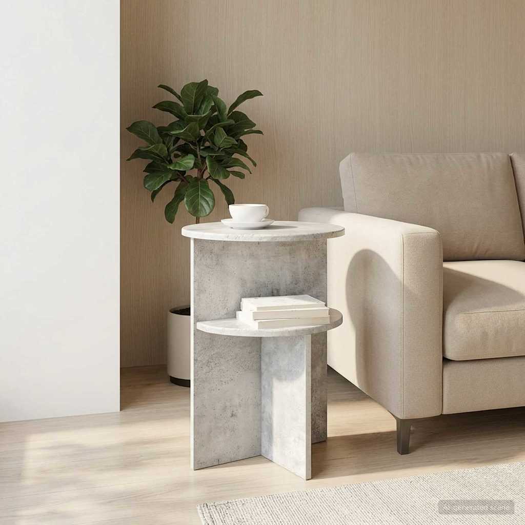 Tavolo laterale con archiviazione Grigio Cemento Ø 39,5 x 55 cm | homemem39