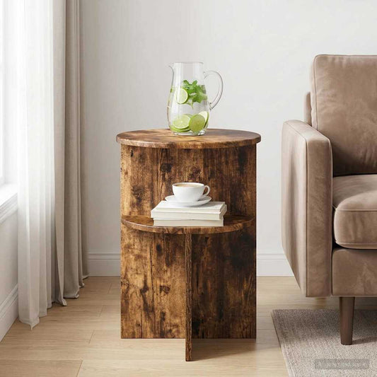 Tavolo laterale Rovere Fumo Ø 39,5 x 55 cm Legno ingegnerizzato