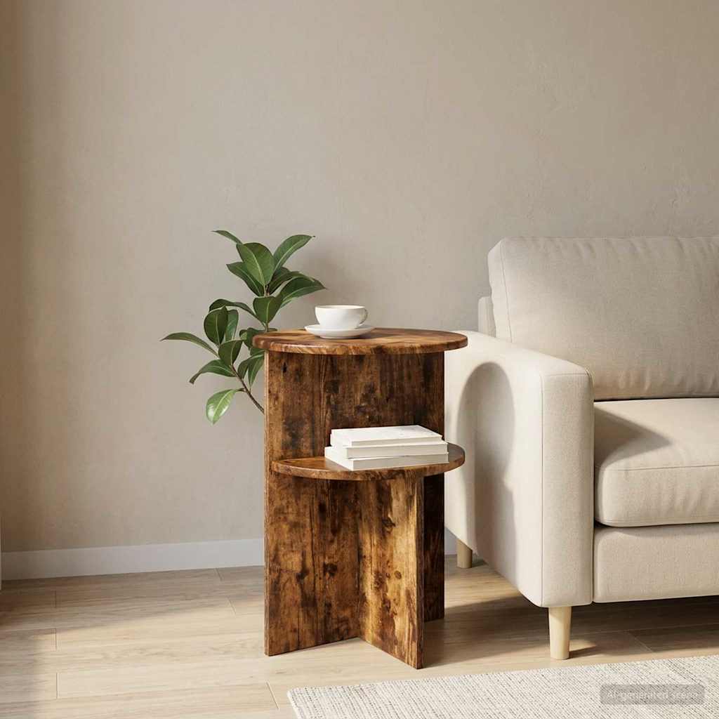 Tavolo laterale Rovere Fumo Ø 39,5 x 55 cm Legno ingegnerizzato | homemem39