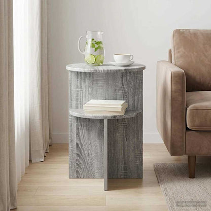 Tavolo laterale con archiviazione Grigio Sonoma Ø 39,5 x 55 cm | homemem39