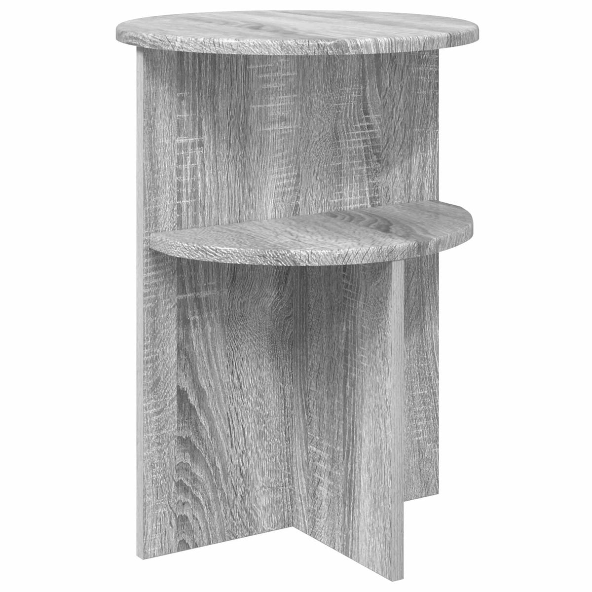 Tavolo laterale con archiviazione Grigio Sonoma Ø 39,5 x 55 cm