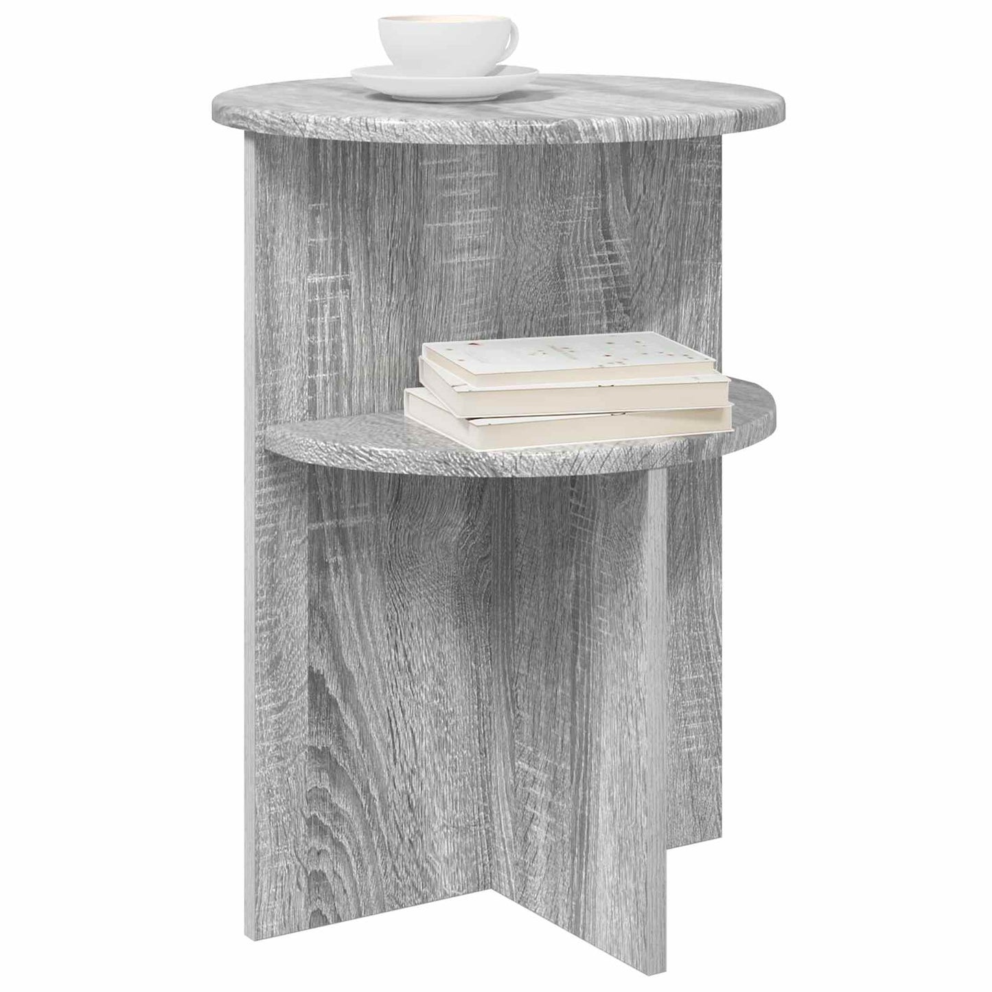 Tavolo laterale con archiviazione Grigio Sonoma Ø 39,5 x 55 cm | homemem39
