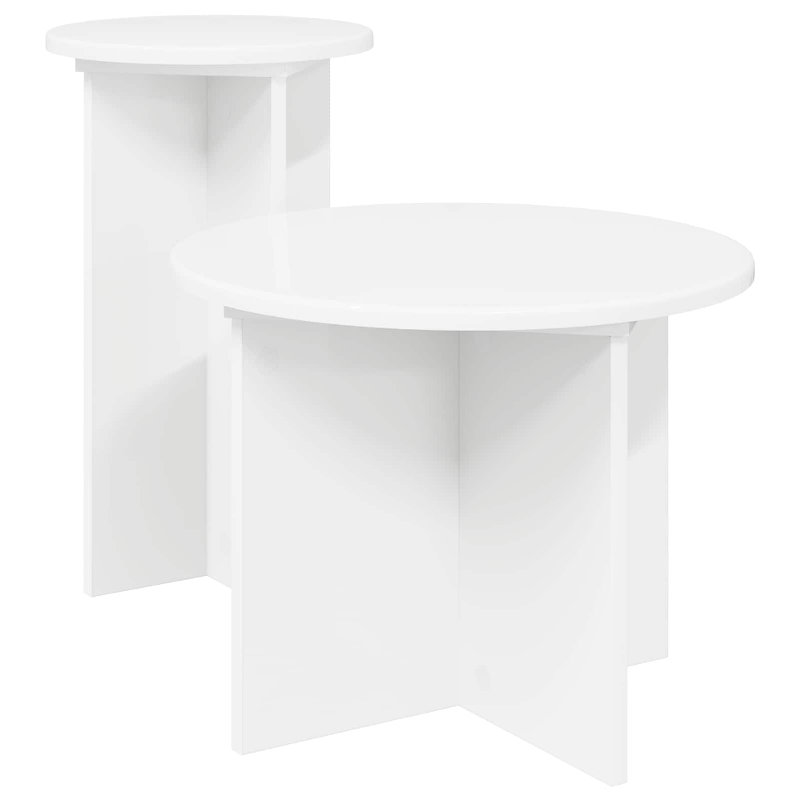 Set tavolini 2 pcs Bianco Legno ingegnerizzato | homemem39
