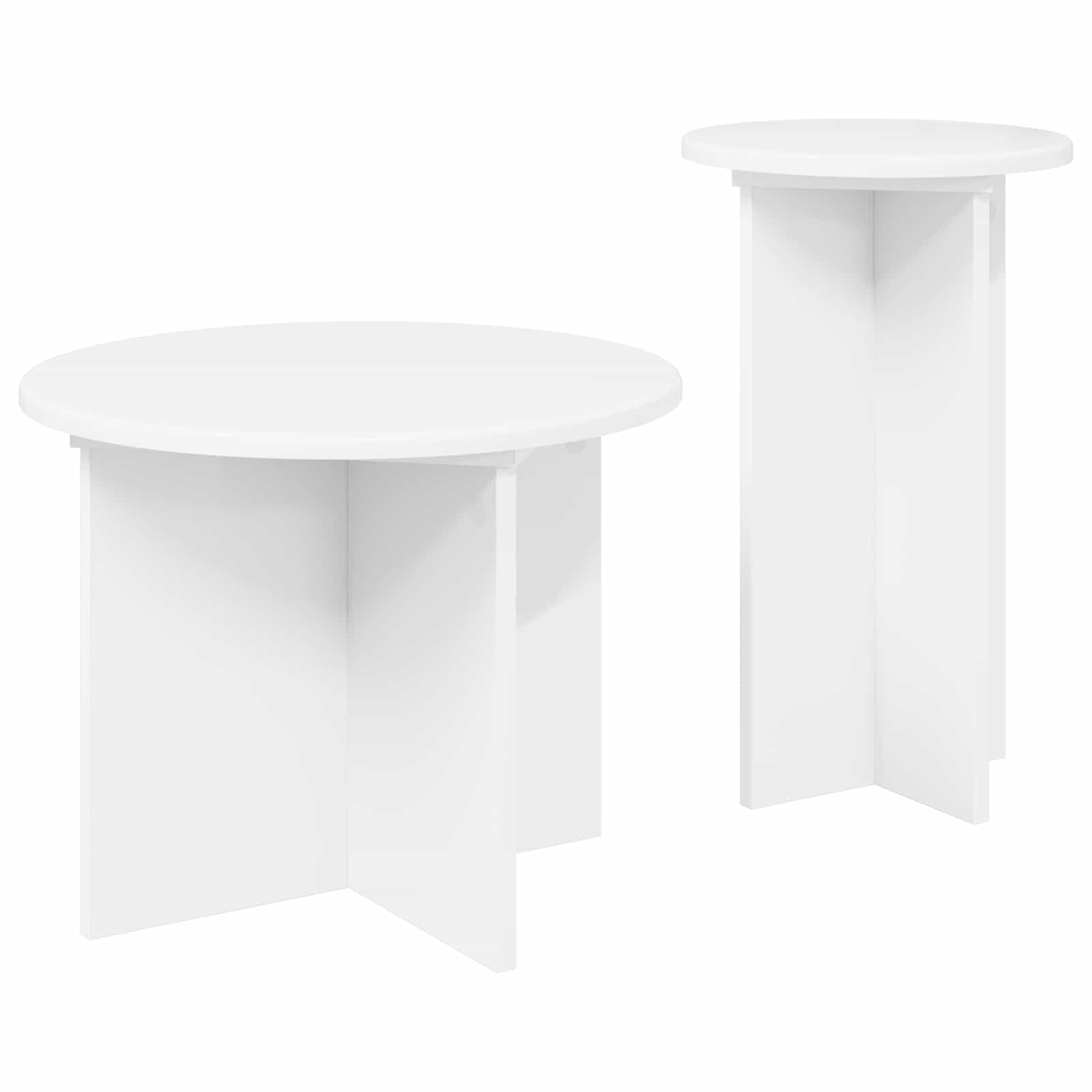 Set tavolini 2 pcs Bianco Legno ingegnerizzato | homemem39