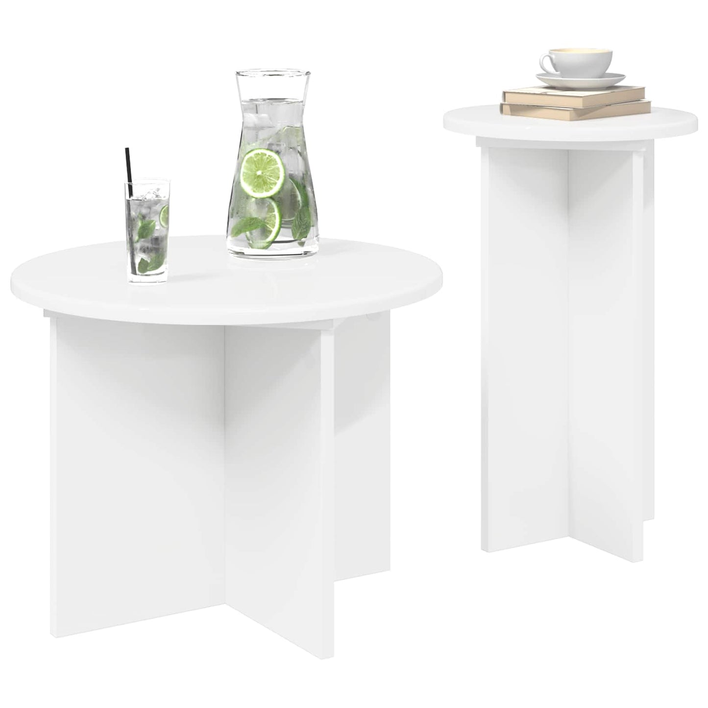 Set tavolini 2 pcs Bianco Legno ingegnerizzato | homemem39