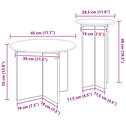 Set tavolini 2 pcs Bianco Legno ingegnerizzato | homemem39