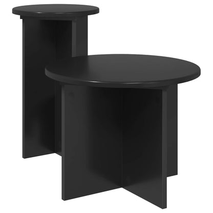 Set tavolini 2 pcs Rovere Nero Legno ingegnerizzato | homemem39