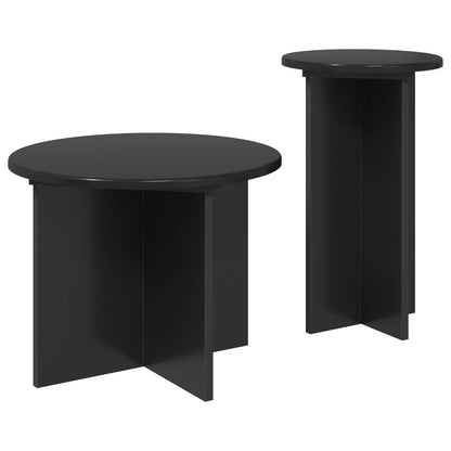Set tavolini 2 pcs Rovere Nero Legno ingegnerizzato | homemem39