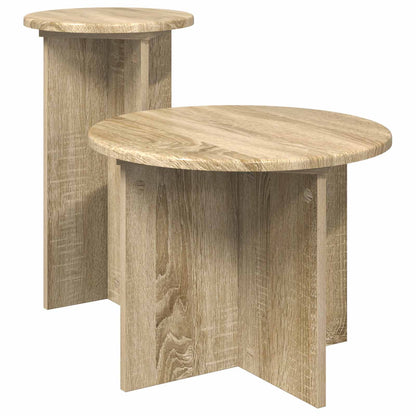 Set tavolini 2 pcs Rovere Sonoma Legno ingegnerizzato | homemem39