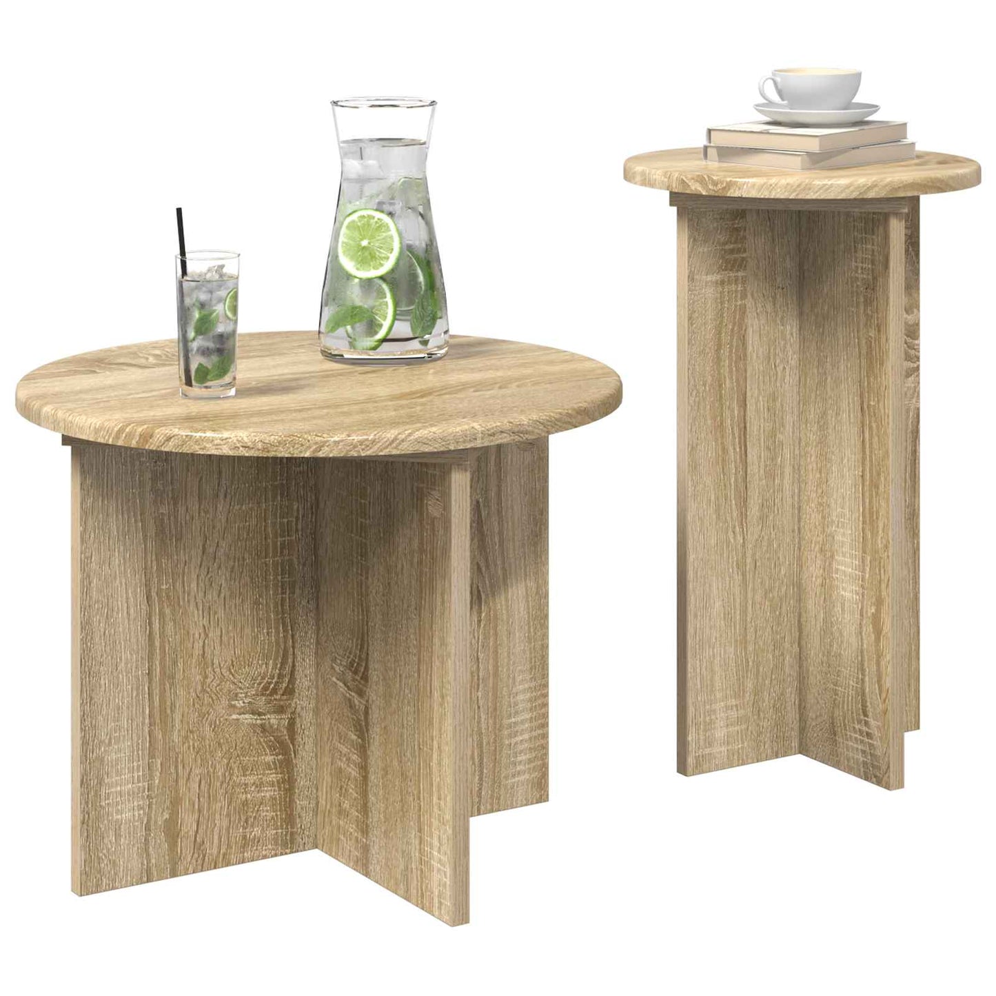 Set tavolini 2 pcs Rovere Sonoma Legno ingegnerizzato | homemem39