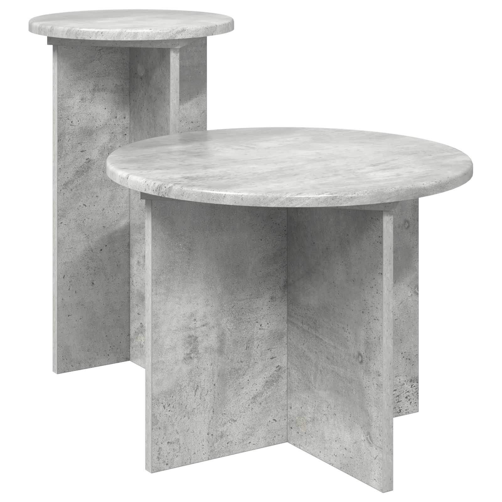 Set tavolini 2 pcs Grigio Cemento Legno ingegnerizzato | homemem39