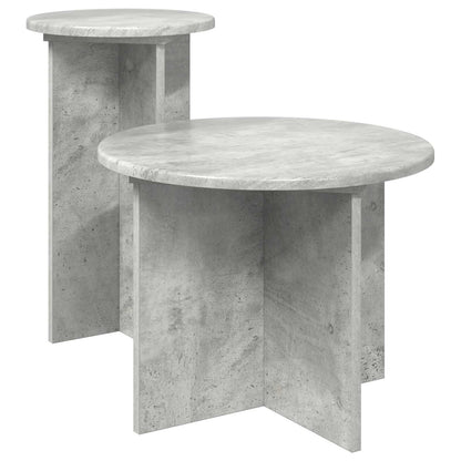 Set tavolini 2 pcs Grigio Cemento Legno ingegnerizzato | homemem39