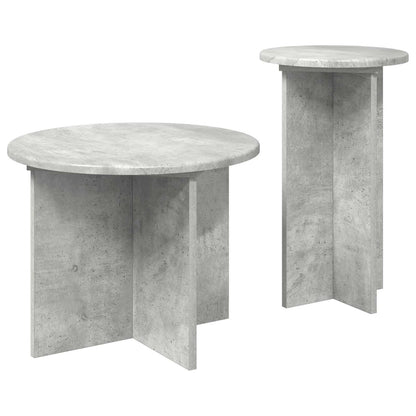 Set tavolini 2 pcs Grigio Cemento Legno ingegnerizzato | homemem39