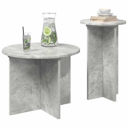 Set tavolini 2 pcs Grigio Cemento Legno ingegnerizzato | homemem39