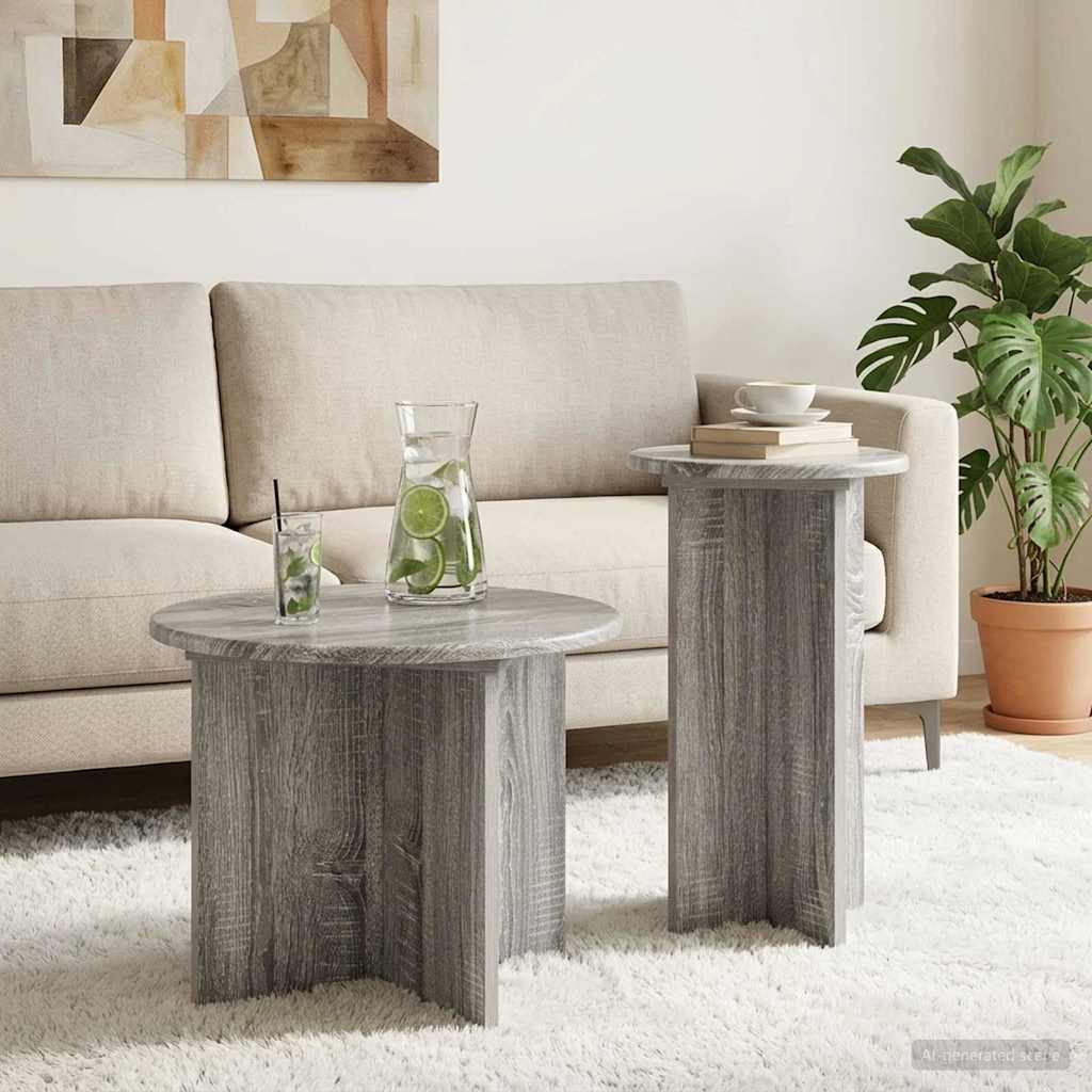 Set tavolini 2 pcs Grigio Sonoma Legno ingegnerizzato | homemem39