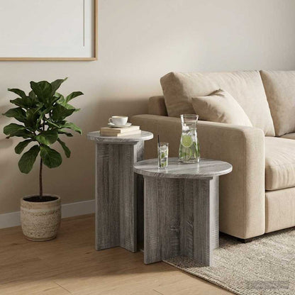 Set tavolini 2 pcs Grigio Sonoma Legno ingegnerizzato | homemem39