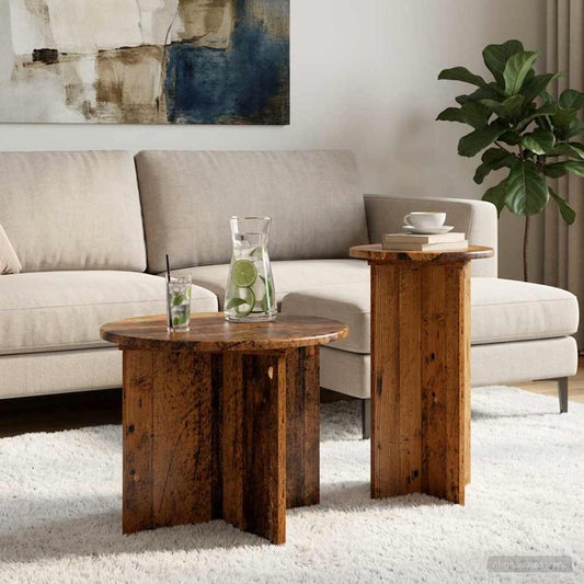 Set tavolini 2 pcs Legno antico Legno ingegnerizzato | homemem39