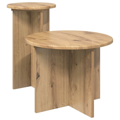 Set tavolini 2 pz Rovere Artigianale Ø 45 x 35 cm | homemem39