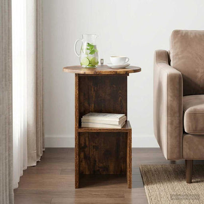 Tavolo laterale Rovere Fumo Ø 39,5 x 55 cm Legno ingegnerizzato
