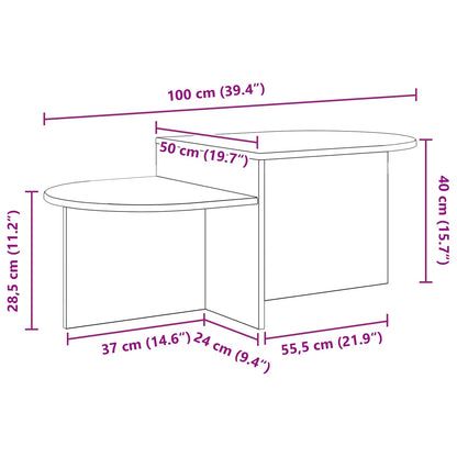 Tavolino da salotto Grigio Cemento 100 x 50 x 40 cm
