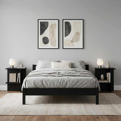 Tavolino da salotto 2 pcs Rovere Nero 40 x 30 x 49 cm