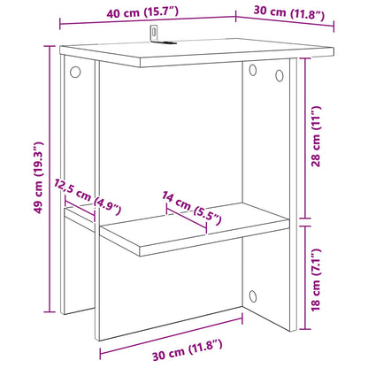 Tavolino da salotto Rovere Sonoma 40 x 30 x 49 cm