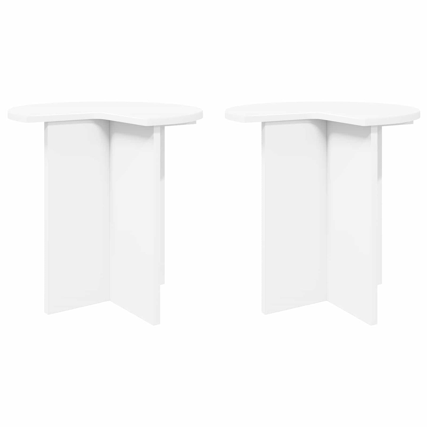 Tavolo laterale 2 pcs Bianco Ø 39 x 38 cm Legno ingegnerizzato | homemem39