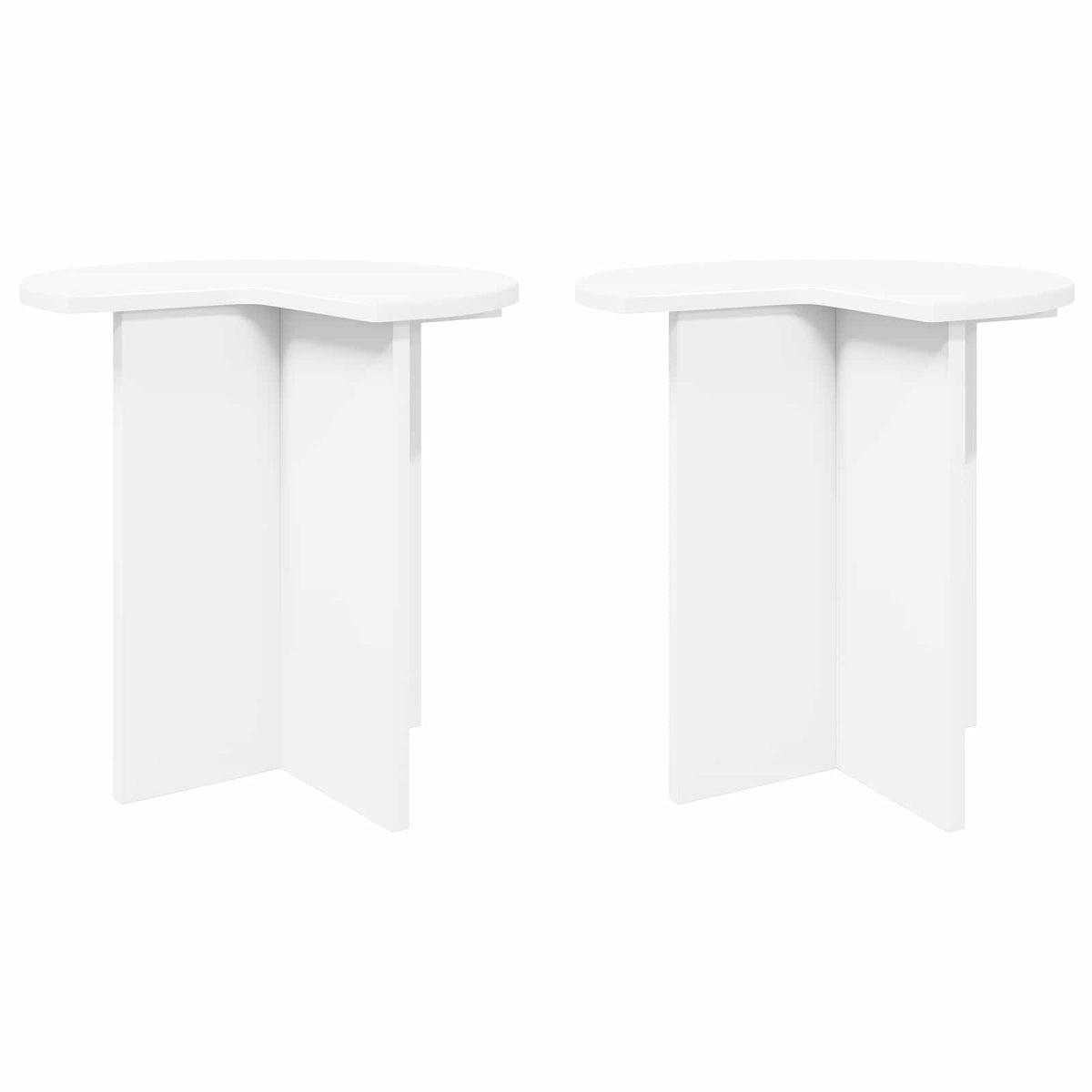 Tavolo laterale 2 pz Bianco Ø 39 x 38 cm Legno ingegnerizzato