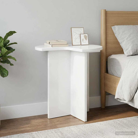 Tavolo laterale Bianco Lucido Ø 39 x 38 cm Legno ingegnerizzato - homemem39