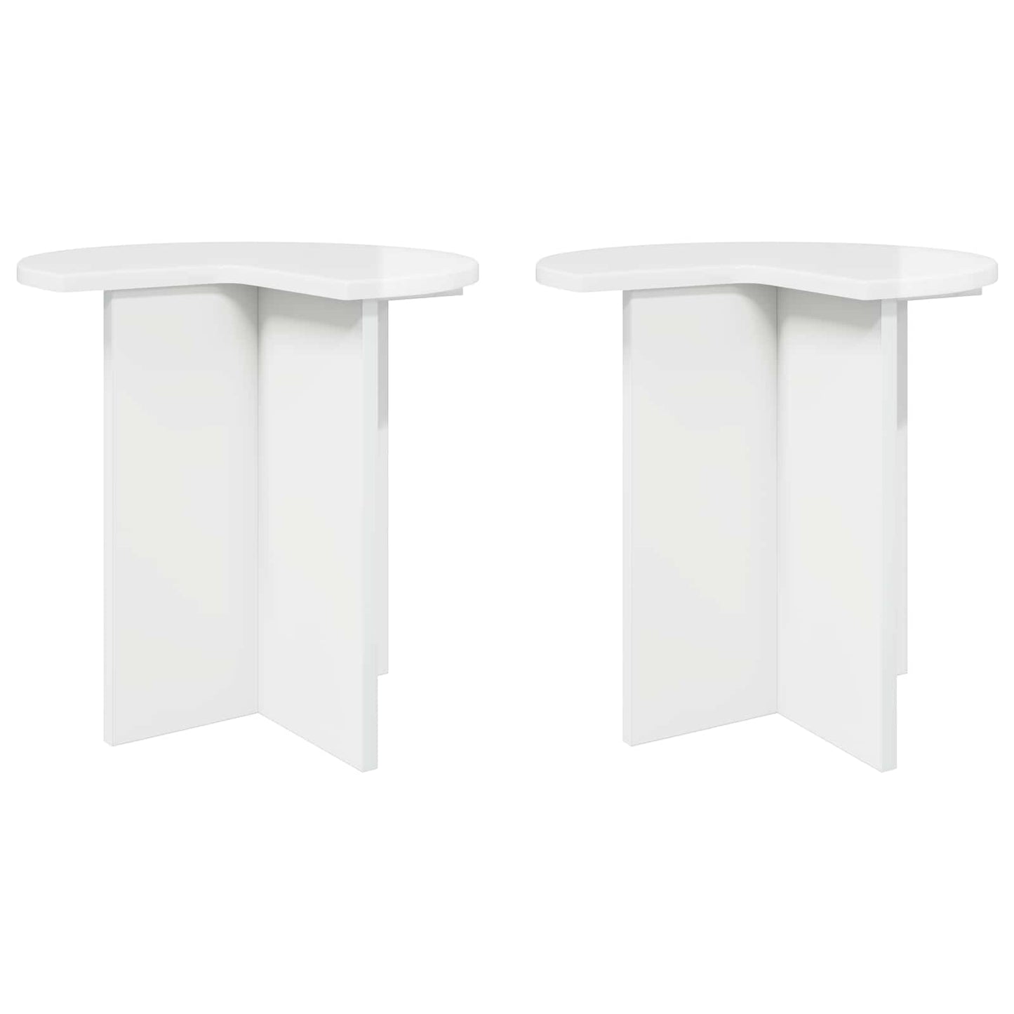 Tavolo laterale 2 pcs Bianco Lucido Ø 39 x 38 cm | homemem39