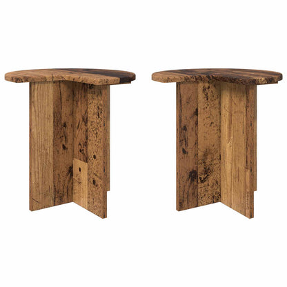 Tavolo laterale 2 pcs Legno antico Ø 39 x 38 cm | homemem39